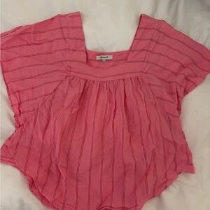 Pink & red Madewell Blouse